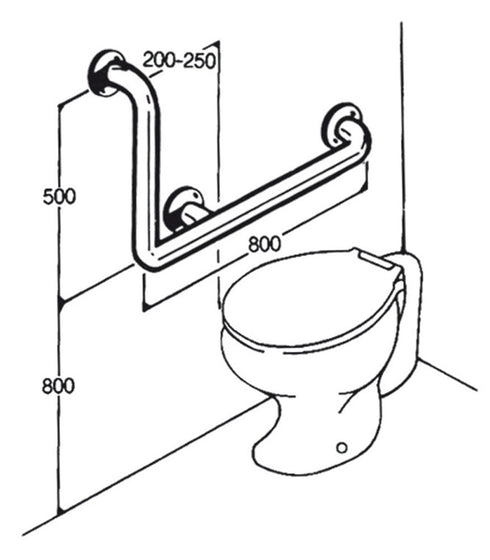 Toilet Rail - Type 02 - Concealed Flanges