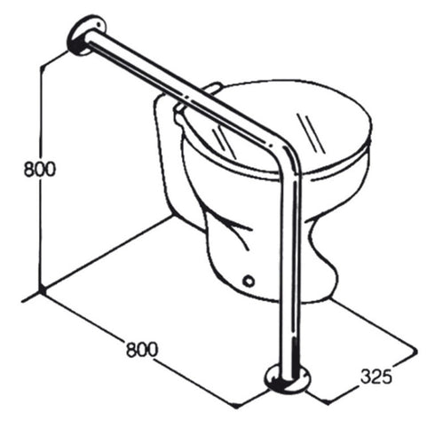 Toilet Rail - Type 08 - Concealed Flanges
