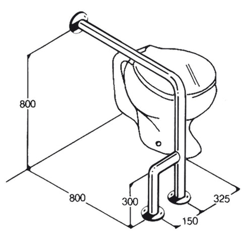 Toilet Rail - Type 09 - Concealed Flanges
