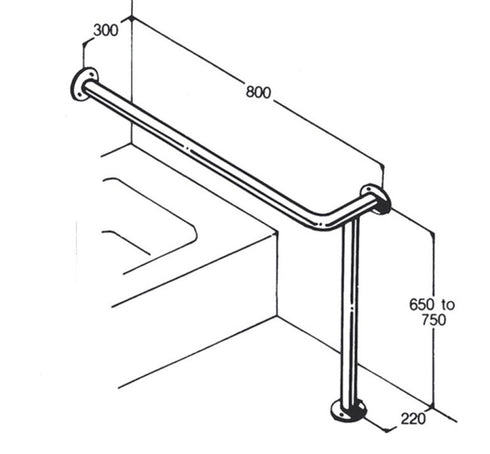 Bath Rail: Type 021: Concealed Flanges