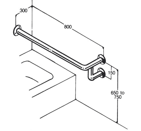 Bath Rail: Type 023: Concealed Flanges