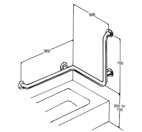 Bath Rail: Type 025: Concealed Flanges