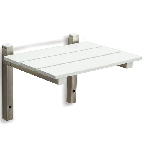 Drop Down Shower Seat - S/Steel Frame - Alloy Slatted Seat