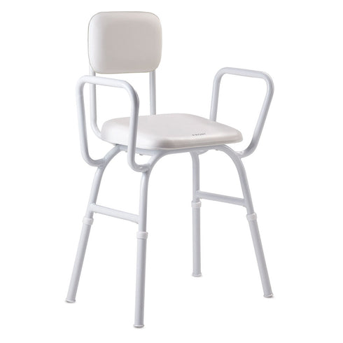 Shower Stool with Arms Padded Seat and Back